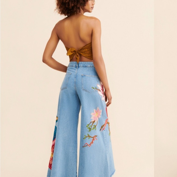 FARM Rio Floral Embroidered Blue Jeans - Picture 2 of 8